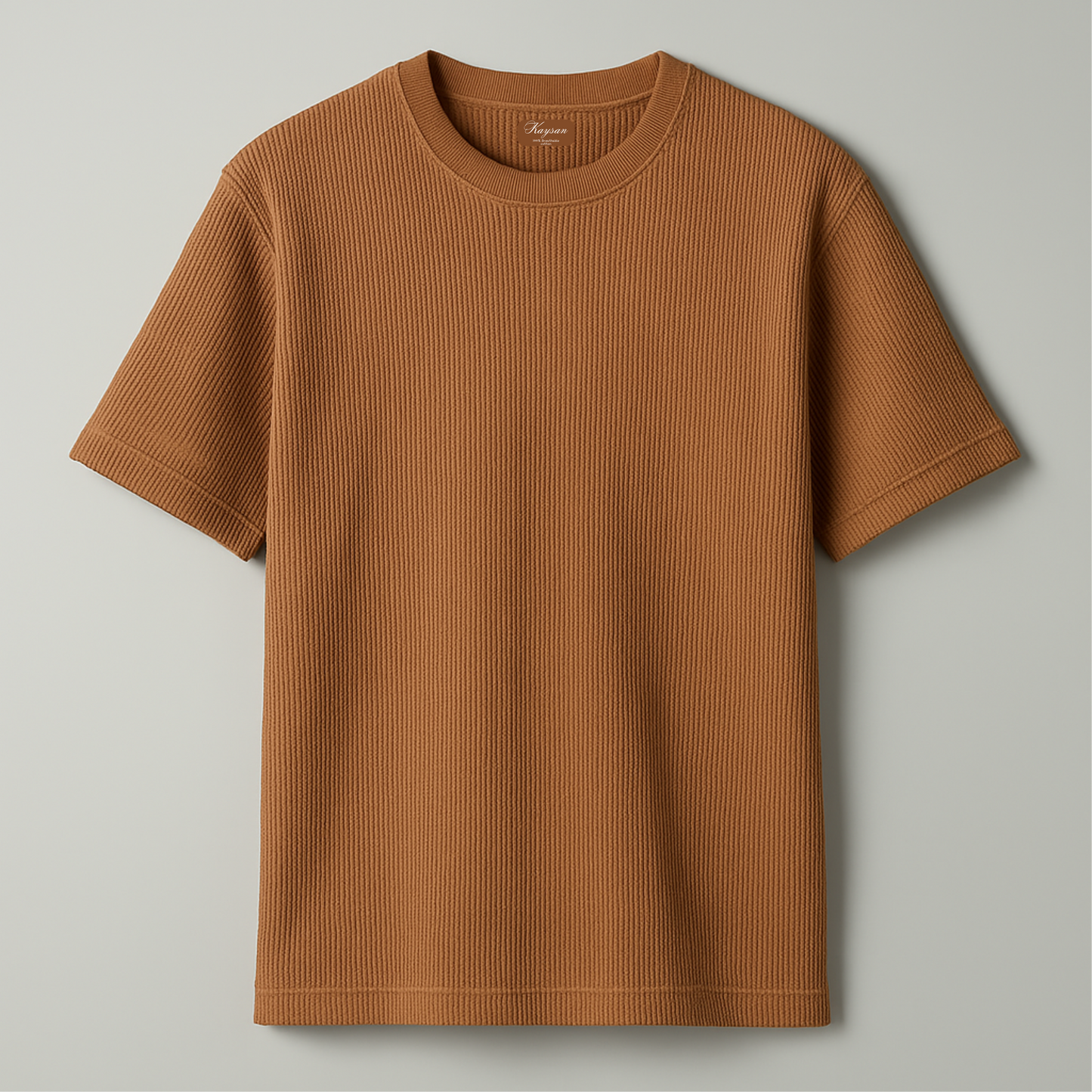 Brown Waffle Texture T-shirt