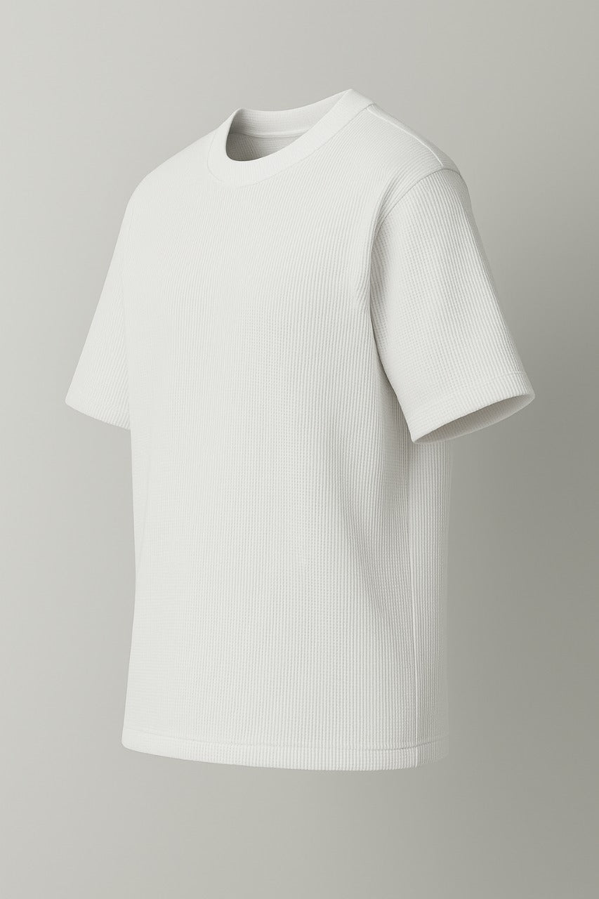 White Waffle Texture T-shirt