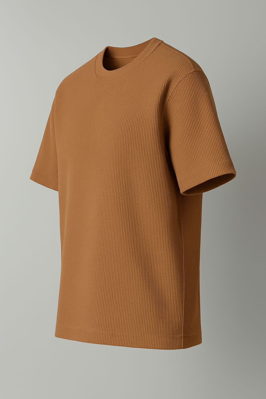 Brown Waffle Texture T-shirt