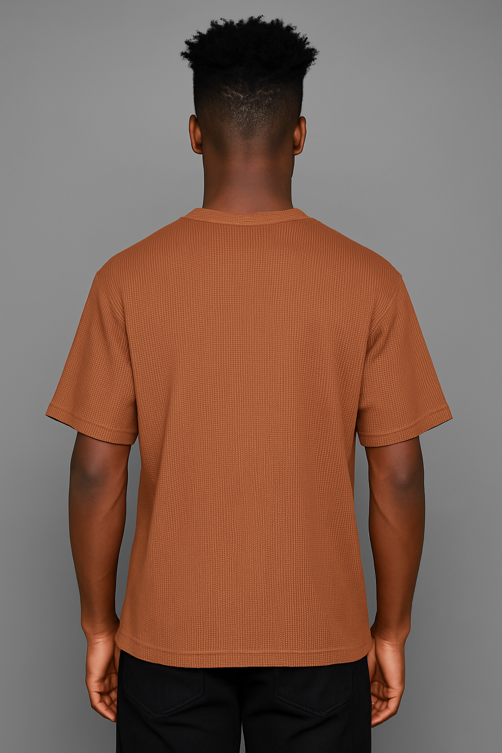 Brown Waffle Texture T-shirt