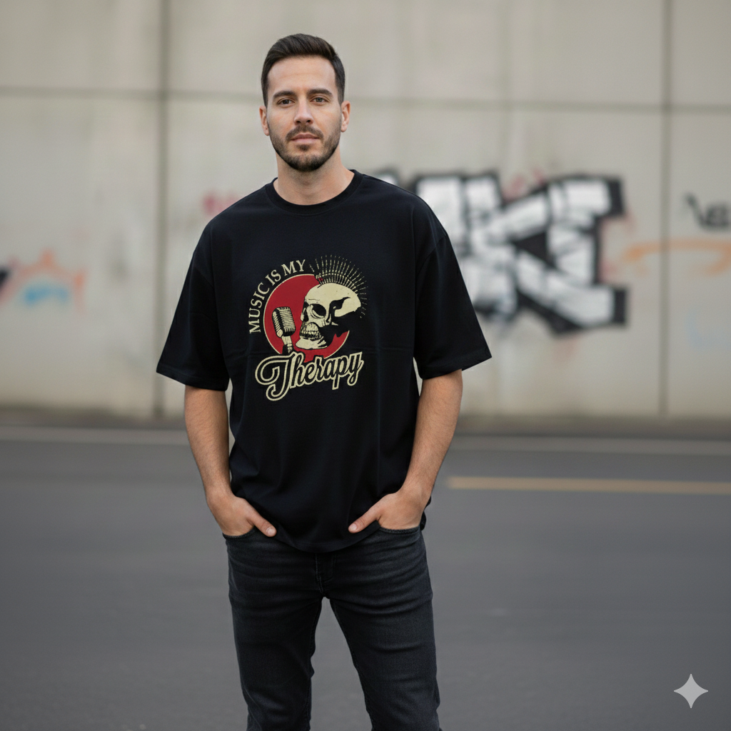 Feel The Impulse - Drift Black Oversize Tee