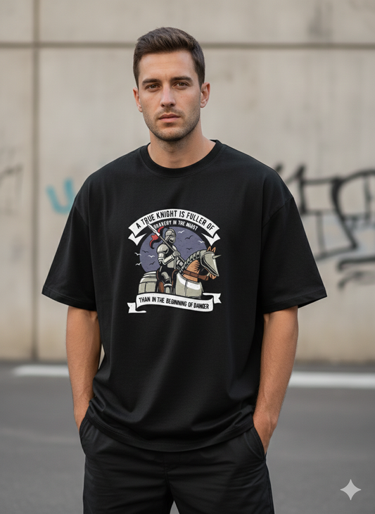 Feel The Impulse - Drift Black Oversize Printed Tee