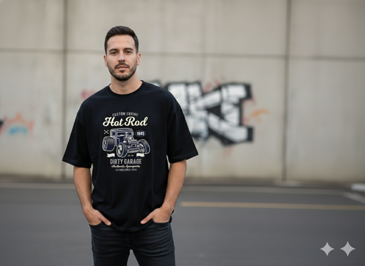 Feel The Impulse - Drift Black Oversize Tee