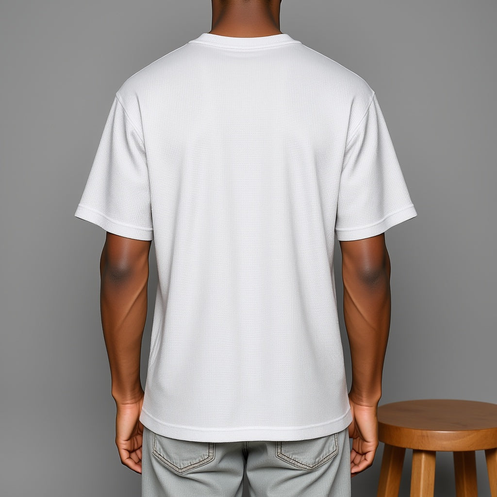 White Waffle Texture T-shirt